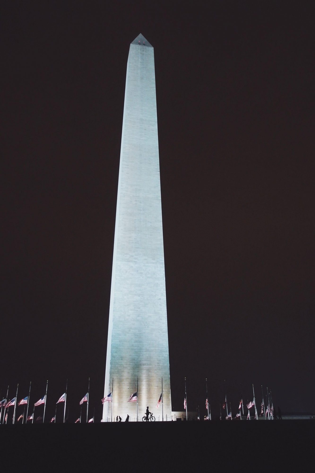 Washington DC monument and people night