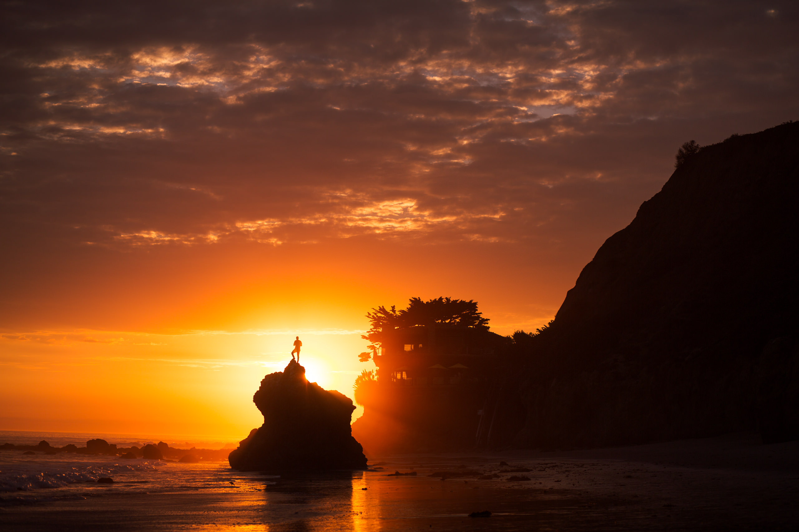 malibu beach sunset silhouette kingston